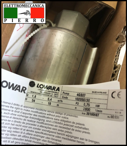 4GS07 Pompa sommersa per pozzi portata fino a 5.4 mc/h -1Hp -V400-Kw 0.75 - 3F - Foto 2