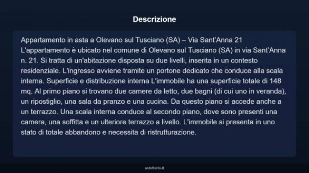 Immobile in asta di 148 m² con più di 5 locali in vendita a Olevano sul Tusciano - Foto 4