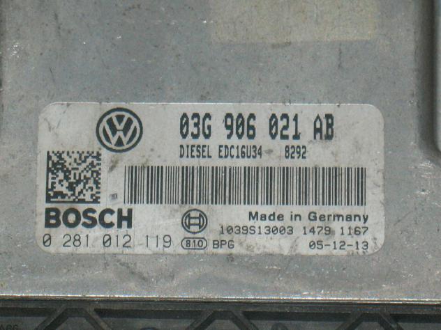 0281012119 ECU VOLKSWAGEN PASSAT 2.0 TDI 0281012119 03G906021AB EDC16U34B - Foto 2