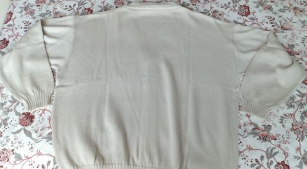 CARDIGAN DA UOMO IN COTONE PANNA - Foto 3