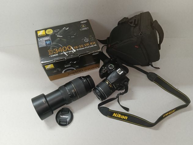 Nikon D3400 con obiettivo 18-55 VR stabilizzato e Tamron 70-300 - Foto 5