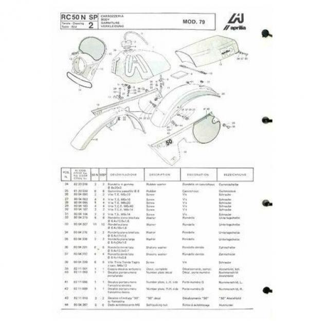 Catalogo ricambi Aprilia RC 50 N e SP - Foto 3