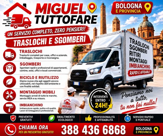 Traslochi, Sgomberi e Noleggio Furgone con Autista – Bologna e Provincia