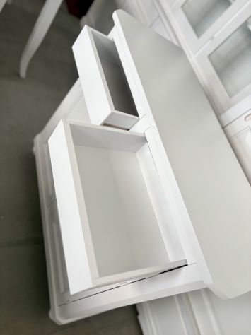 NUOVA CREDENZA 2 ANTE 2 CASSETTI VERO LEGNO FINITURA BIANCO LACCATO OPACO - Foto 9