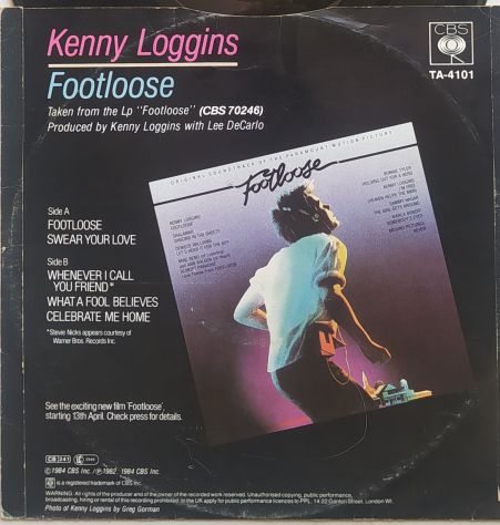 KENNY LOGGINS -Footloose- Ed CBS- LP 1984 - Foto 4