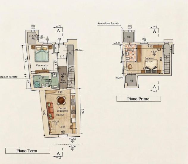 Terratetto in vendita a San Frediano a Settimo - Cascina 80 mq Rif: 1432626