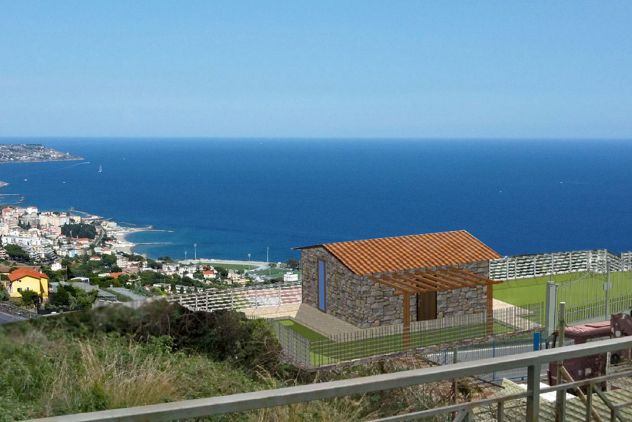 T06 Sanremo terreno con progetto approvato per villetta con vista panoramica
