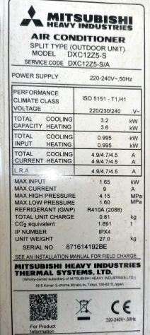 Vendo 4 climatizzatori Mitsubishi Heavy Industries a pompa di calore - Foto 7