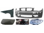 Bmw Serie 1 cofano radiatori frontale paraurti fanale airbag 07-11