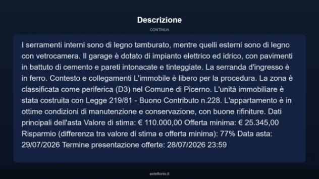 Immobile in asta di 125 m² con più di 5 locali e box auto in vendita a Picerno - Foto 12