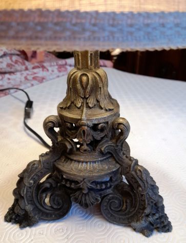 lampada da tavolo in ghisa con paralume in stoffa - Foto 6