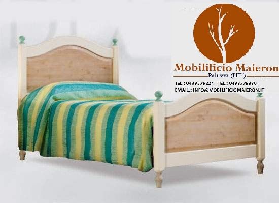 Mobili Rustici Country Forlì Letto Singolo Spazzolato in Abete Massello Albeghi