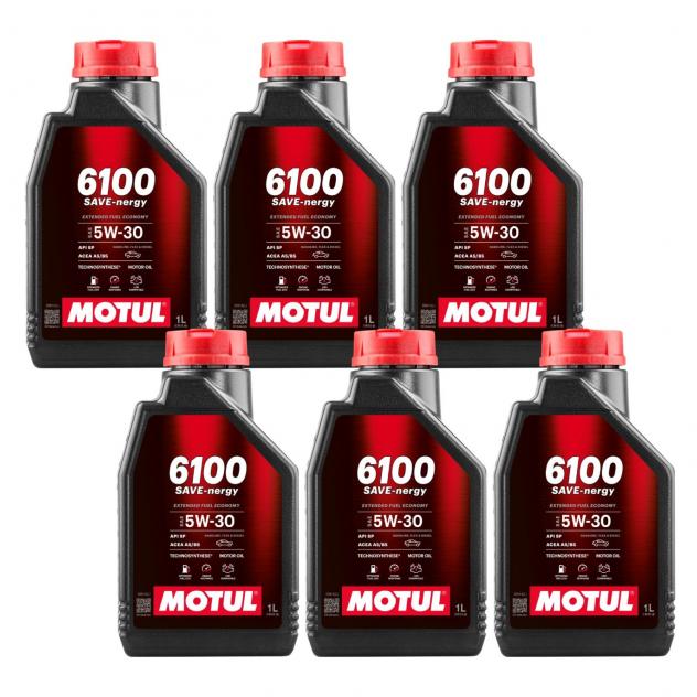 MOTUL 6100 SAVE nergy 5W30 Olio Motore Fuel Economy 6 Litri