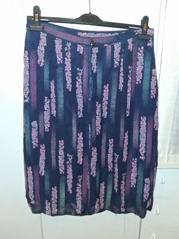 Gonna midi a Trapezio originale Vintage Taglia Grande / Comoda Made in Italy - Foto 2