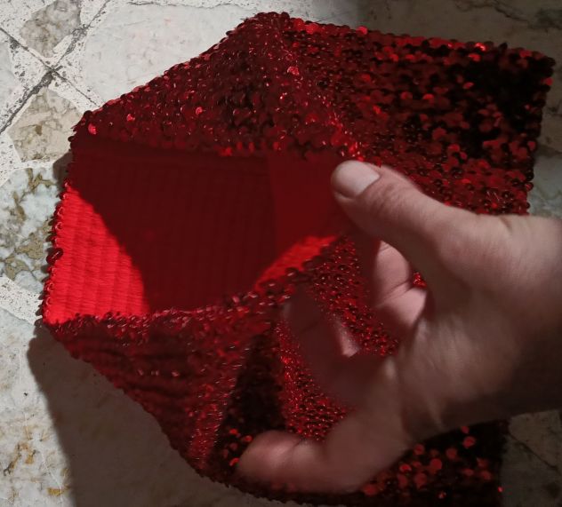 Corpetto elastico Rosso Paillettes - Foto 2