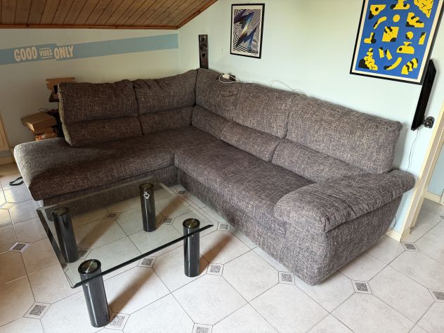 Divano angolare / con penisola Poltronesofà mod. Querciola - Grigio Ferro