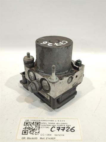 CENTRALINA ABS OPEL Tigra TwinTop 13182319 0265231583 Z14XEP benzina 1364 (0309)