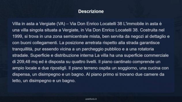 Immobile in asta di 209 m² con più di 5 locali e box auto doppio in vendita a Vergiate - Foto 12