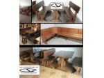 Set panca con due panche da 120 e un tavolo 120x80x3 tinta noce