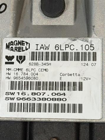 CENTRALINA MOTORE PEUGEOT 207 2° Serie 9654596080 IAW6LPC105 TU3AE5 benzina 1360 (09) - Foto 2