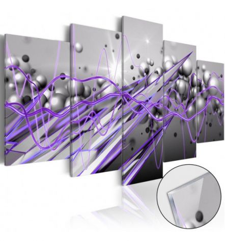 Quadro Viola Col Le Sfere Vetro Acrilico 100x50 E 200x100