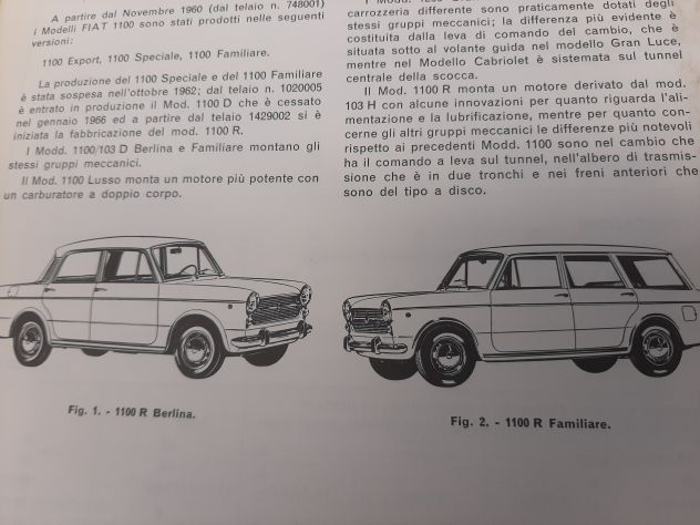FIAT 1100  DATI PRINCIPALI PER LE RIPARAZIONI ANNO 1970 ORIGINALE - Foto 5