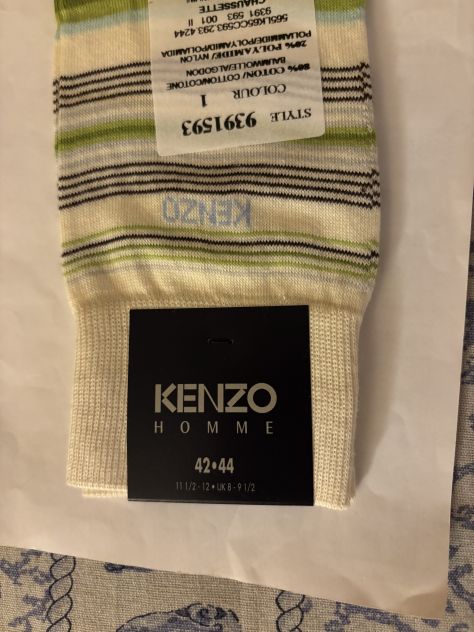 1 PAIO DI CALZE NUOVE DA UOMO FIRMATE ORIGINALI KENZO,MADE IN ITALY,N’42-44 - Foto 7