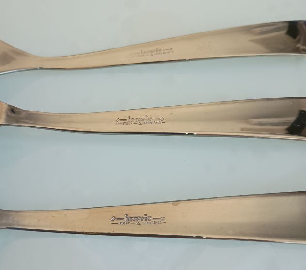 INOXRIV SERVIZIO POSATE CON STRISCIA ORO 97 PEZZI ACCIAIO INOX ITALY - Foto 6