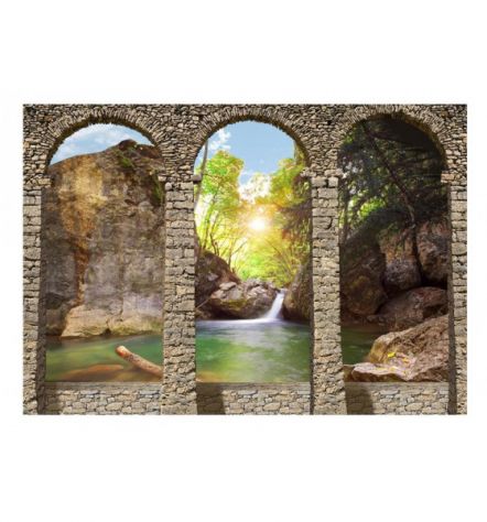 Fotomurale Adesivo Con Tre Archi Su Un Torrente Arredalacasa - Foto 2