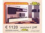 Composizione sala soggiorno colore bianco e rovere imballata