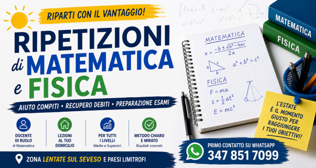 Ripetizioni di Matematica e Fisica – Recupero debiti ed esami universitari