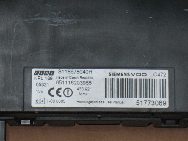 51773069B BODY COMPUTER BSI FIAT PANDA 4X4 S118678040H 051116203955 51773069 - Foto 2