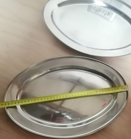 Vassoio Ovale Piano in Acciaio Inox da 40cm per Alimenti Galileo Casa art 217662 - Foto 3