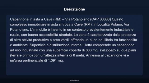 Immobile in asta di 808 m² in vendita a Cave - Foto 3