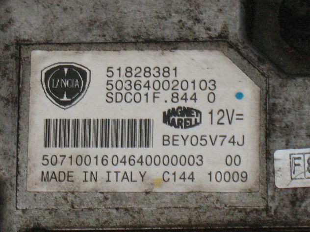 51828381 ECU CENTRALINA LANCIA DELTA 503640020103 SDC01F.8440 SDC01F.844 0 - Foto 2