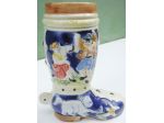 Vaso Stivale-Ceramica a rilievo, smaltata e dipinta a mano-cm. 21h-ca.1970-