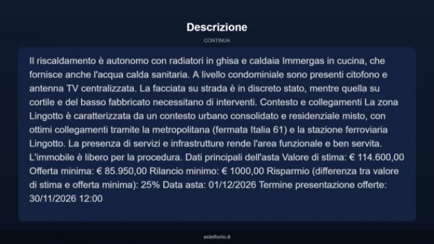 Immobile in asta di 110 m² con più di 5 locali in vendita a Torino - Foto 16