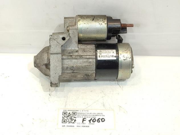 MOTORINO D' AVVIAMENTO RENAULT Clio Serie 8200227092 K9K608 diesel 1461 (0815) - Foto 3