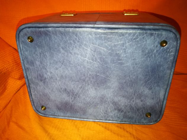 beauty case vintage blu con specchio rettangolare - Foto 7