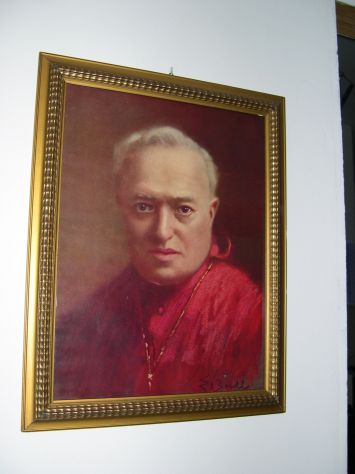 Quadro antico Cardinal Ferrari, cornice in oro, periodo 900