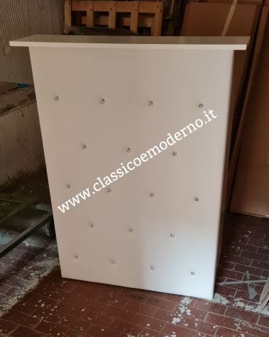 Bancone ecopelle reception bordini stoffa su misura spedizione
