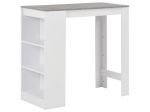 Tavolo da Bar con Ripiano Bianco 110x50x103 cm