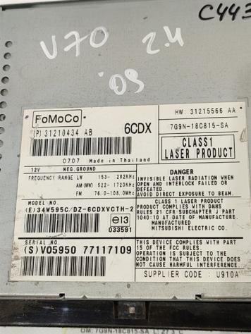 AUTORADIO VOLVO V70 3° Serie 7G9N-18C815-SA 31210434 D5244T4 (0716) - Foto 2