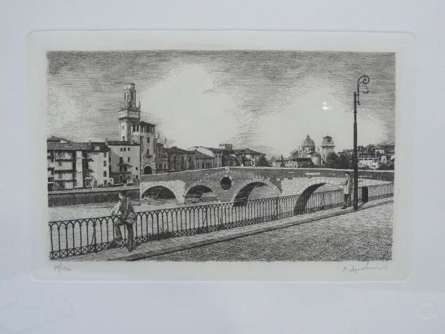 Acqueforti Verona Ponte Pietra Stampe d'Arte L'Ippogrifo - Foto 3