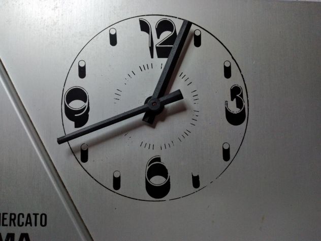 OROLOGIO DA PARETE PUBBLICITARIO USATO ANNI 60 IN METALLO - Foto 3