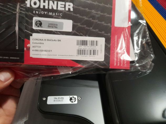 Hohner Corona III, BbEbAb, bandiera colombiana nera - Foto 4