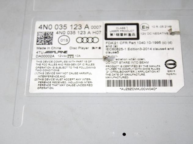 4N0035123A LETTORE CD CASSETTO PORTAOGGETTI AUDI A6 C8 ALLROAD 4X4 2.0 I 150KW 5P AUT (2021) RICAMBIO USATO - Foto 2