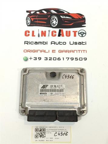 CENTRALINA MOTORE VOLKSWAGEN Sharan 2° Serie 038906019FC 028101075 diesel 1896 (0003)