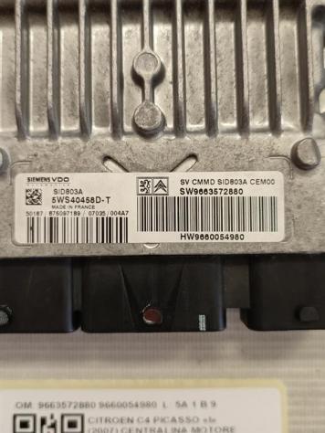 CENTRALINA MOTORE CITROEN C4 Picasso Mk1 9663572880 9660054980 RHJ diesel 1997 (0613) - Foto 2