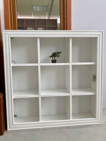 NUOVA LIBRERIA A GIORNO CM 120x120 DI VERO LEGNO, FINITURA BIANCO LACCATO - Foto 2